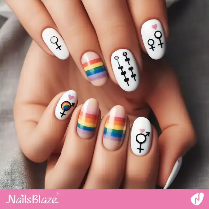Gender Symbol Nail Design | Pride | LGBTQIA2S+ Nails - NB2084